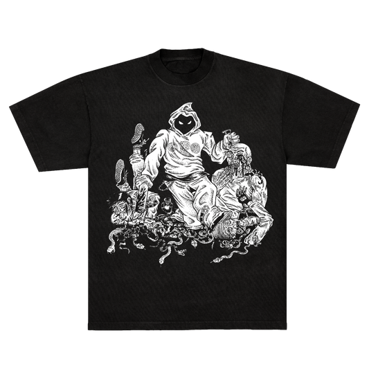 SNS GARMENT DYED TSHIRT - BLACK