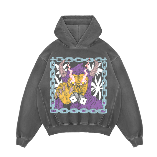 SNAKE EYES HEAVYWEIGHT HOODIE VINTAGE GREY