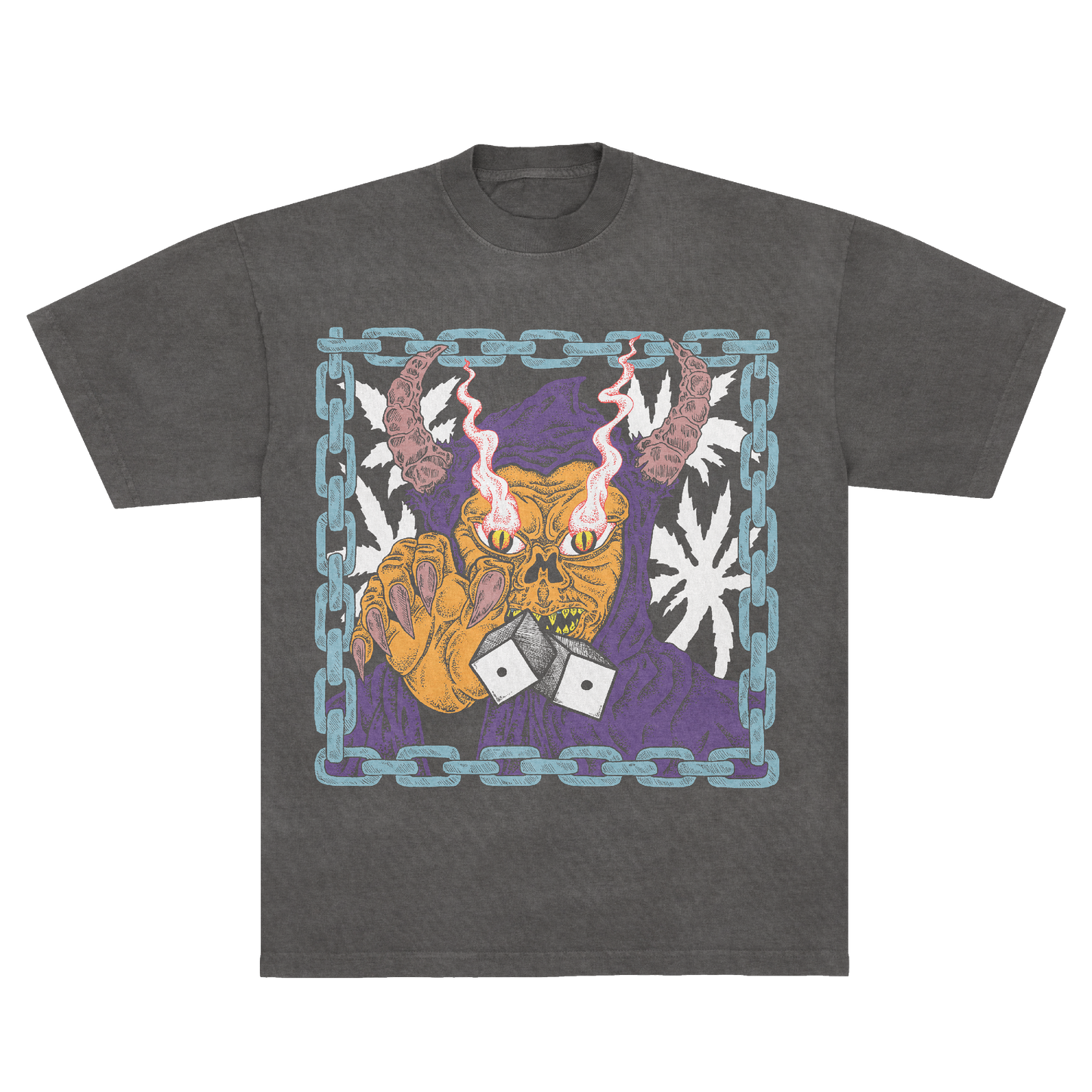 SNAKE EYES GARMENT DYED TSHIRT - VINTAGE GREY