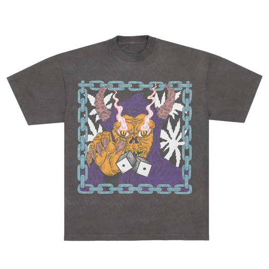 SNAKE EYES GARMENT DYED TSHIRT - VINTAGE GREY