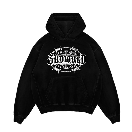 LOGO PUFF HEAVYWEIGHT HOODIE - BLACK